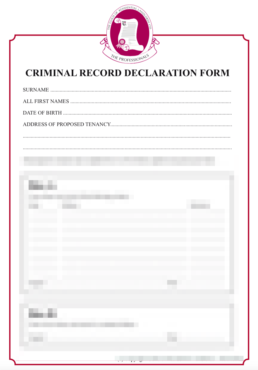 criminal record template