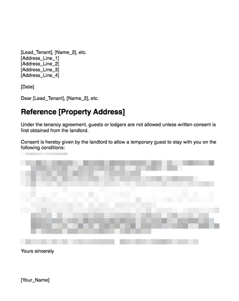 New ownership letter to tenants template