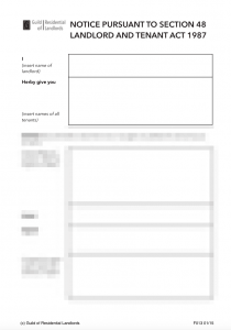 Section 48 Notice Landlord Name and Address