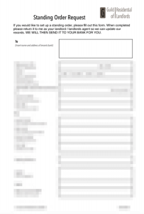 Standing Order Form (Tenant to Landlord)