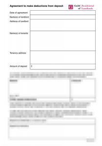Agreement to Return Deposit with Deductions