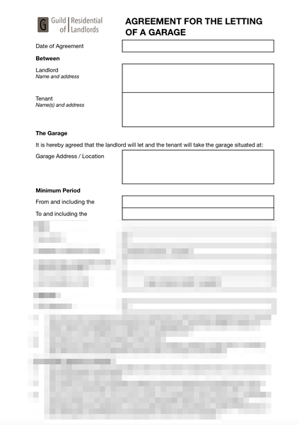 Garage Letting Agreement Grl Landlord Association