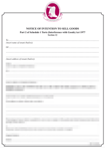 Notice of Intention to Sell Goods