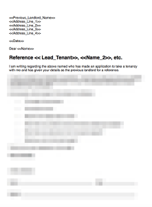 Request for Reference from Previous Landlord