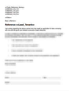 Trade Reference Request Template
