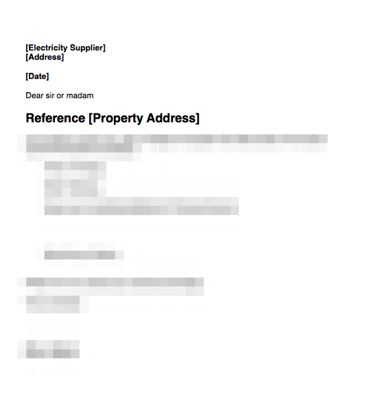 Notify electric of new tenant