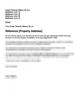 Gas Safety Inspection (Specific Date) Letter
