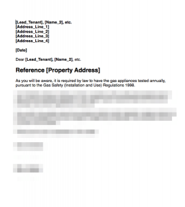 Gas Safety Inspection (Unspecified Date) Letter