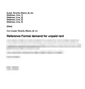 Rent Arrears Demand First Letter
