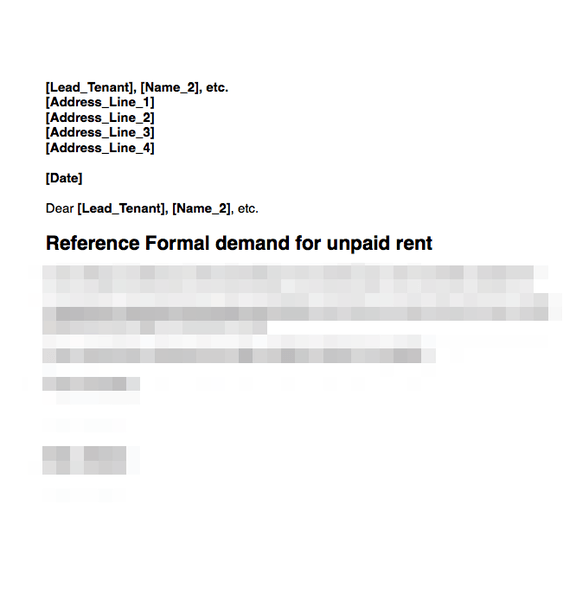 Rent Arrears Demand First Letter | GRL Landlord Association