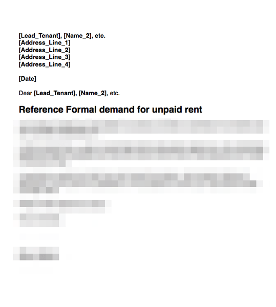 rent arrears demand second letter grl landlord association rent letter