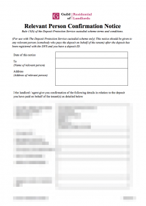 Confirmation Certificate for Deposit Protection Service