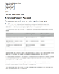 Inform Tenant of Works or Repairs Required After Inspection