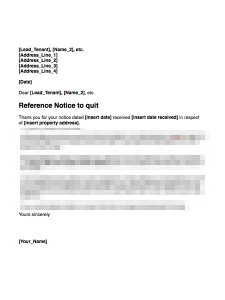 Notice to Quit From Tenant Not Accepted – Wrong Date