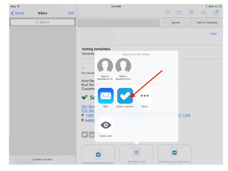Add iauditor template into ipad