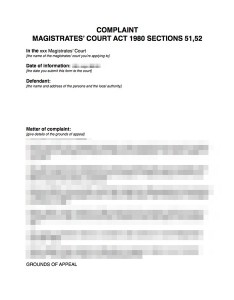Complaint Appeal Prevention of Damage by Pests Act 1949 Notice