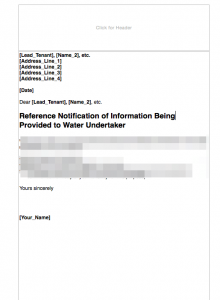 Notify Tenant Providing Information To Water Authority