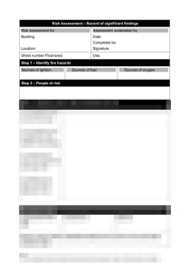 Blank Fire Risk Assessment Form