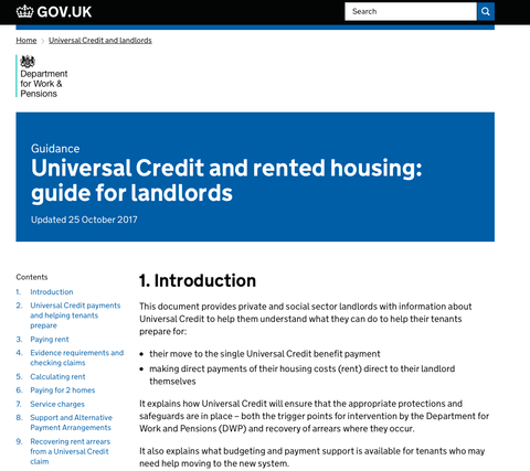 Updated Universal Credit guidance for landlords