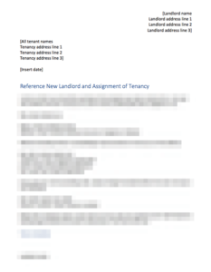 Notice to Tenant After Purchase of Property and/or Assignment of Tenancy