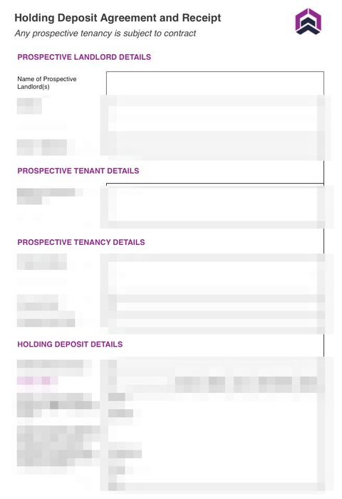 receipt for holding deposit