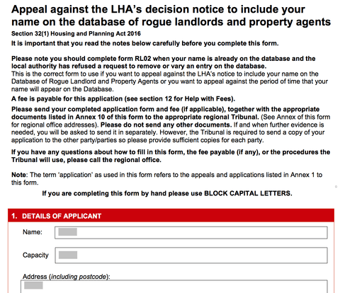Appeal against the LHA’s decision notice to include your name on the database of Rogue Landlord and Property Agents Appeal against the LHA’s decision notice to include your name on the database of Rogue Landlord and Property Agents