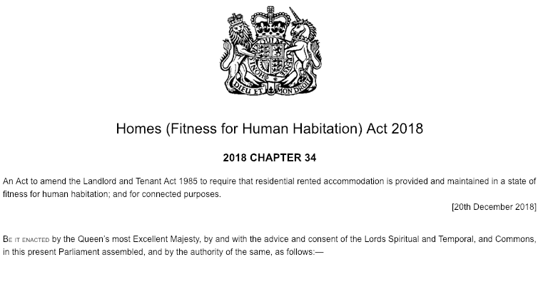Homes (Fitness for Human Habitation) Act 2018