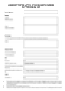 Agreement for Letting Non-Domestic Premises (Personal Use)