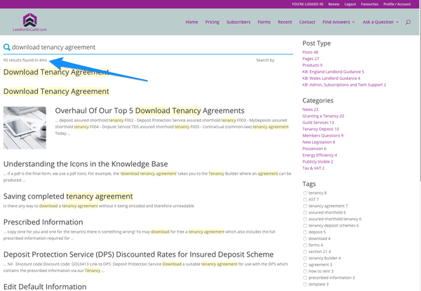 search results example