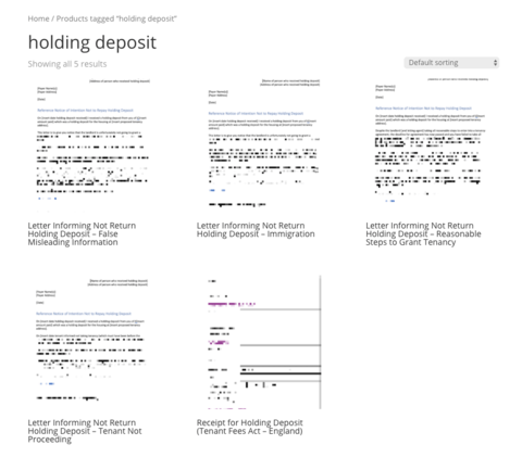 New Holding Deposit Forms and Templates Added - Tenant Fees Act 2019