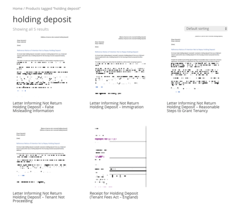 New Holding Deposit Forms and Templates Added