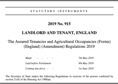 New Section 21 Notice Prescribed Form 6A From June 2019