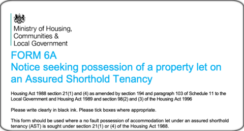 Updated Holding Deposit Form and Form 6A
