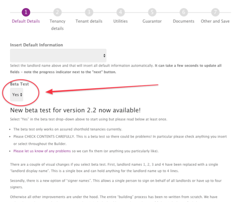 New Version of Tenancy Builder Now Beta Testing