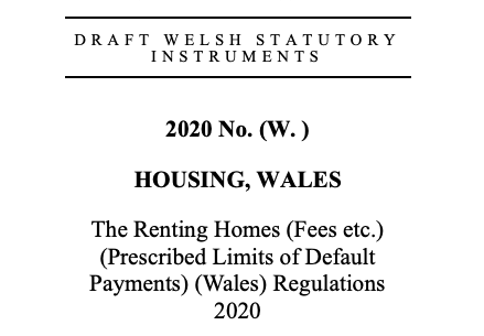 New Prescribed Limits Relating to Tenant Fees in Wales