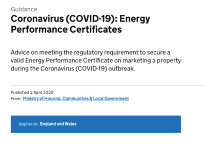 Coronavirus: Homes for Sale or Rent Still Need an EPC