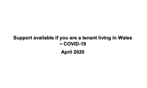 Support available if you are a tenant living in Wales – COVID-19