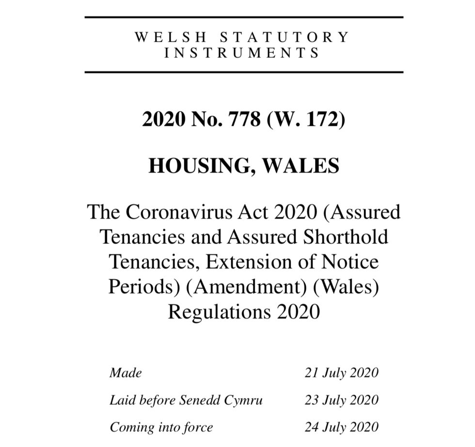 Six Months Notice Length for Wales Tenancies GRL Landlord Association