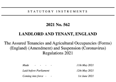 New Notice Periods and Forms – June 2021