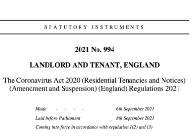 Notice Lengths Return To Pre-Covid Rules (England)